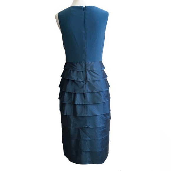 Adrianna Papell Tafetta Shutter Layered Dress, Size 6 - Picture 2 of 13